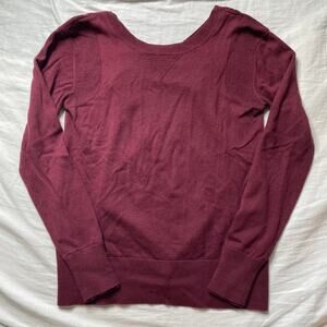 Lululemon Sunset Savasana Pullover Sweater Top Sz 8 Burgundy Red Stretch Comfy